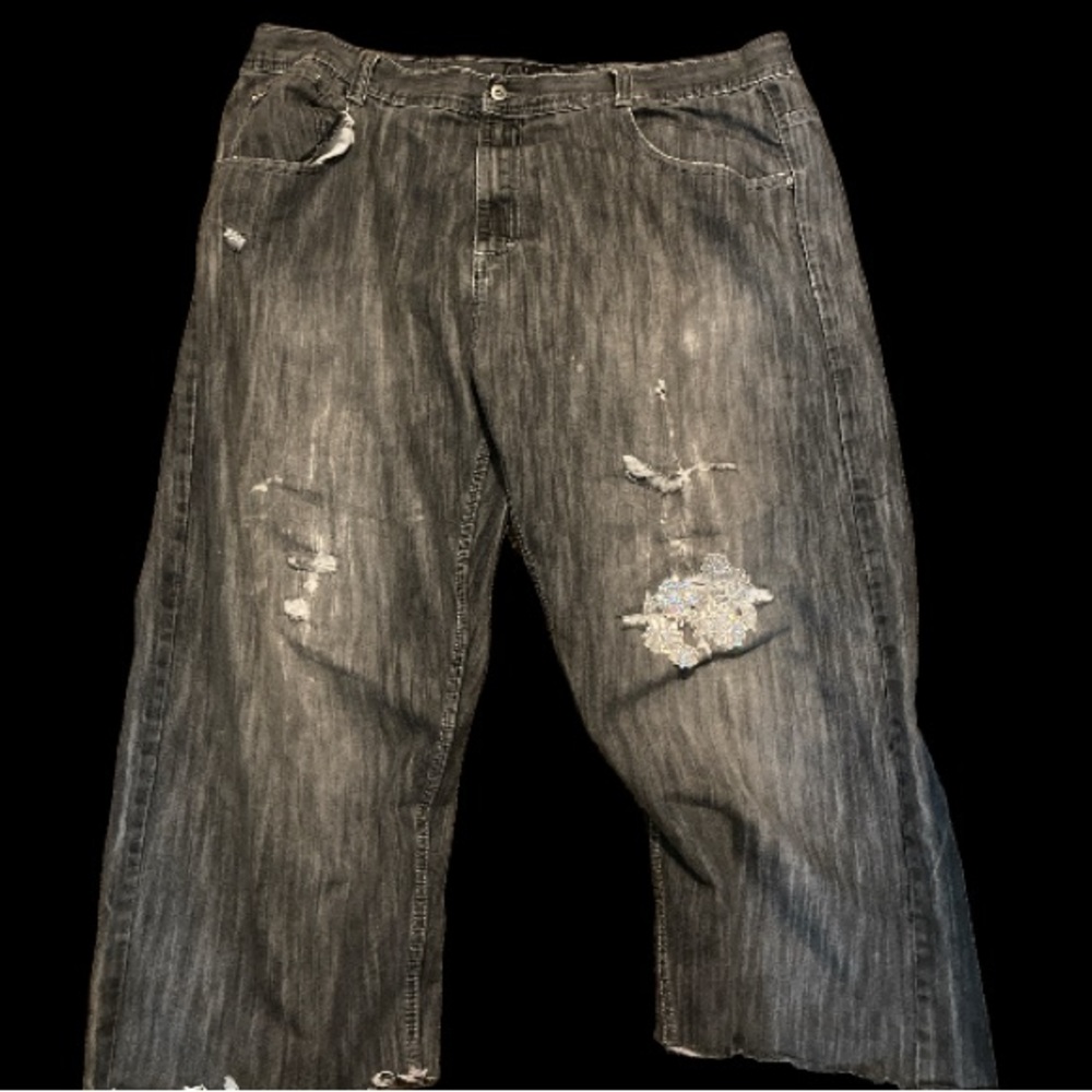 Baggy South Pole jeans customized and cropped 46x30